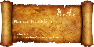 Maria Aladár névjegykártya
